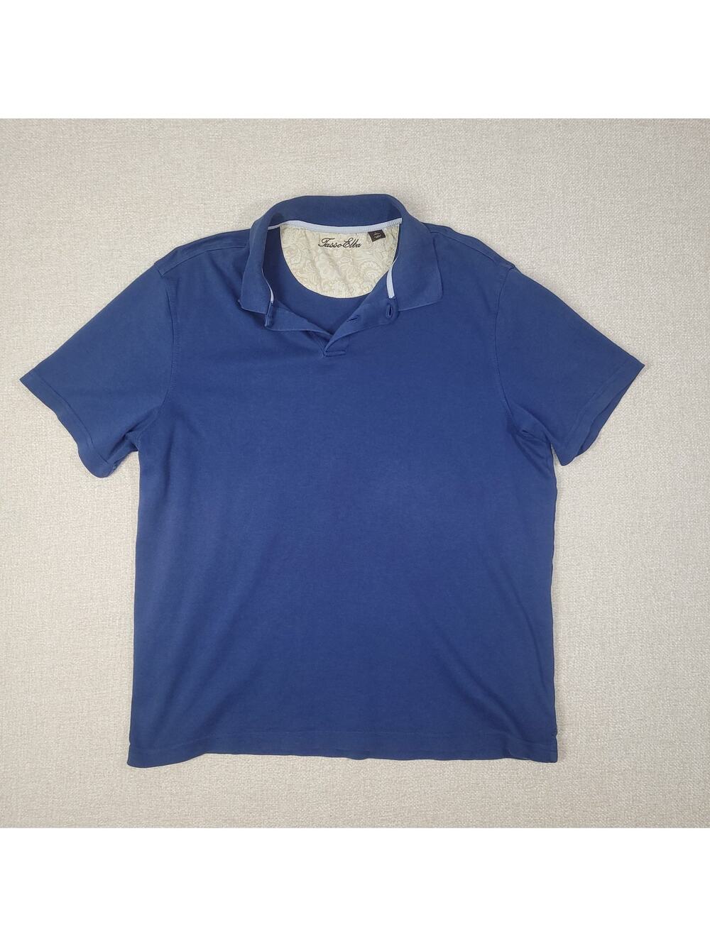 Tasso Elba Polo Shirt Mens L 100% Cotton Vintage Short Sleeve